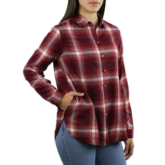 NWT Jachs Girlfriend Super Soft Flannel 2 Side Pockets Plaid Button Front Shirt - Picture 2 of 5